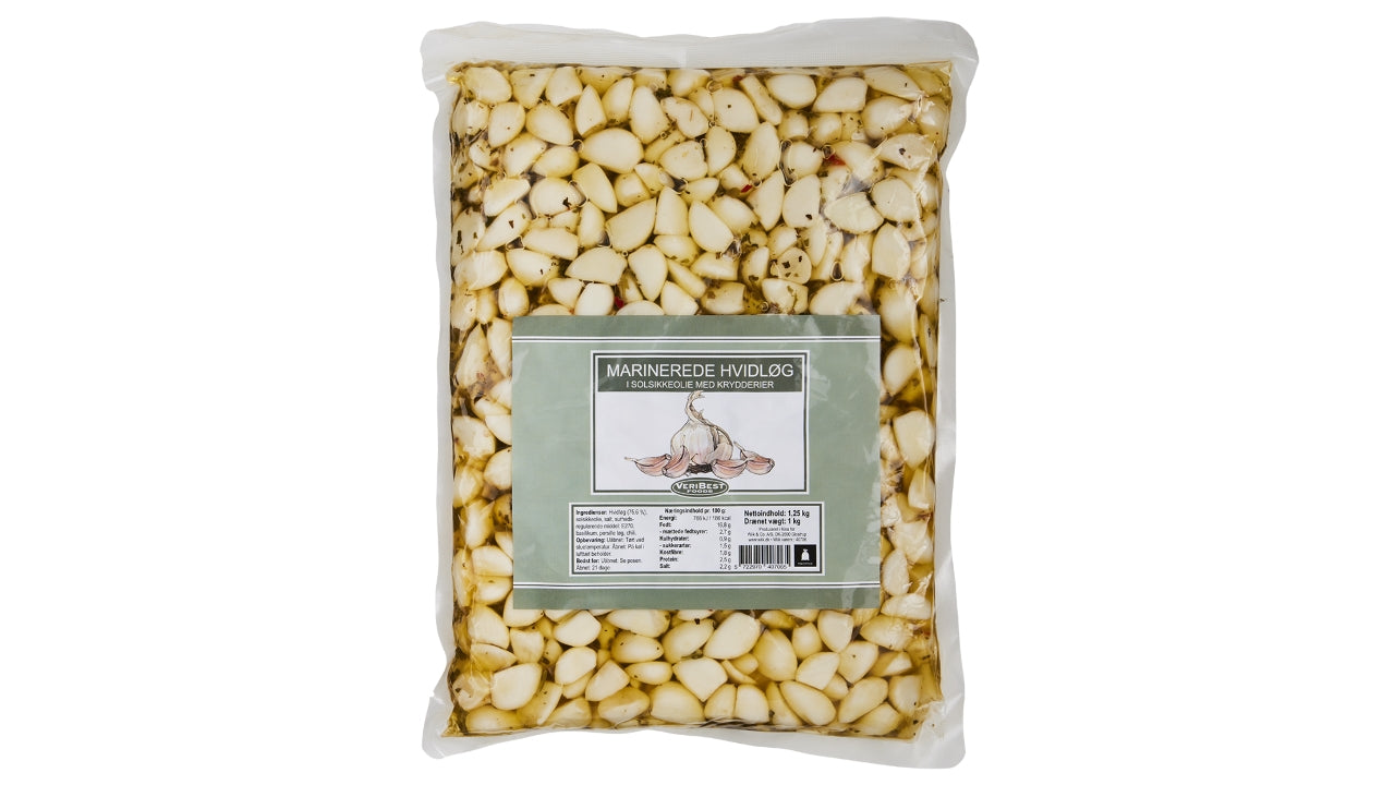 Marinerede hvidløg i krydderolie1,25/1kg