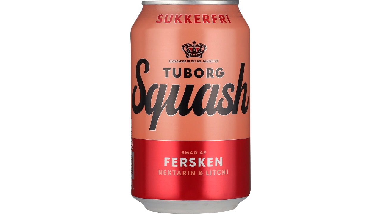 Tuborg Squash fersken sukkerfri 24x33cl