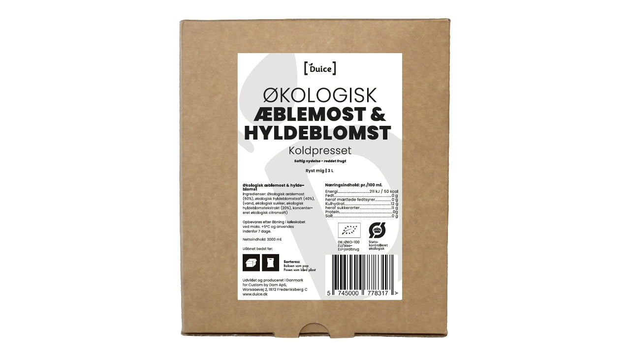 Øko Æblemost & hyldeblomst 3L
