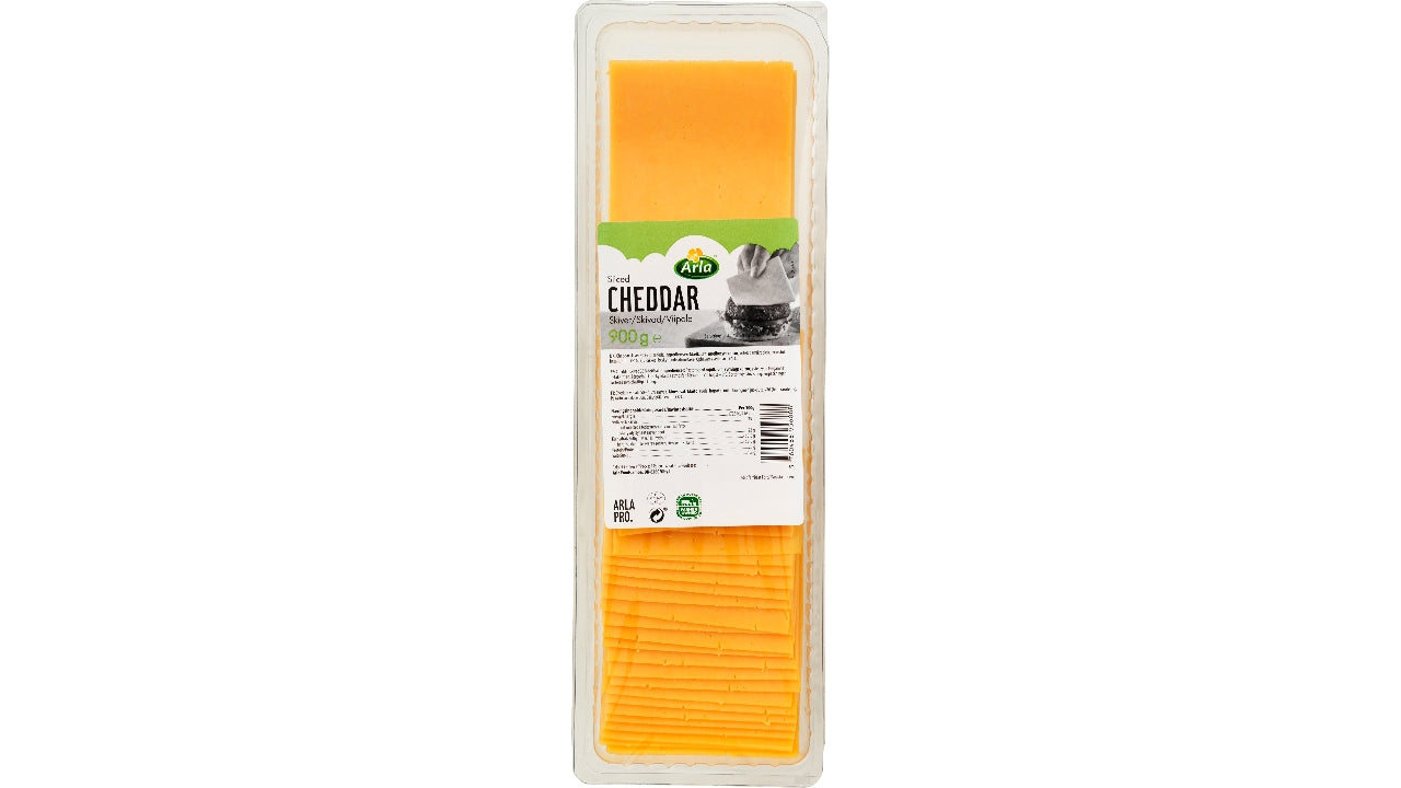 Cheddar ost i skiver 50+ 900g