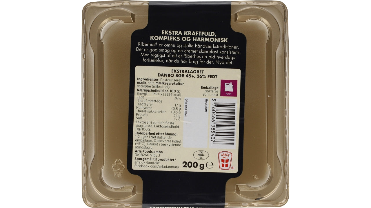 Ost i skiver Riberhus Danbo 45+ XL 200g