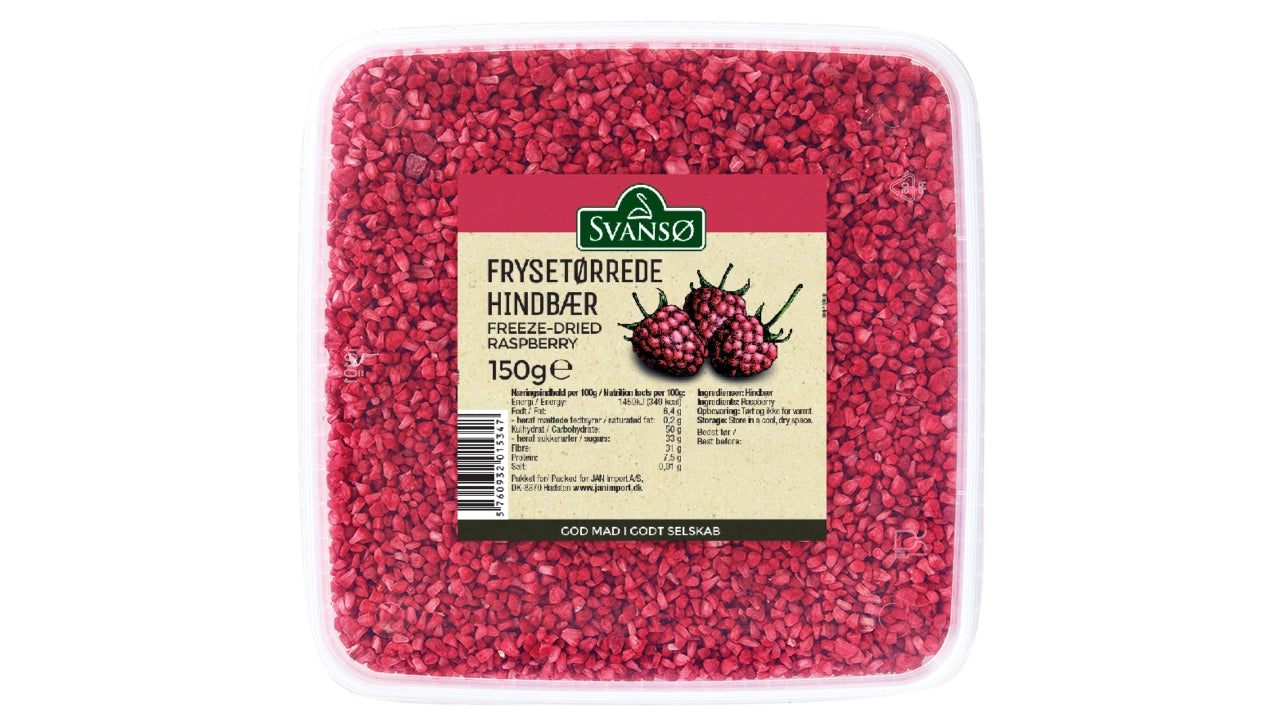 Frysetørrede hindbær 150g