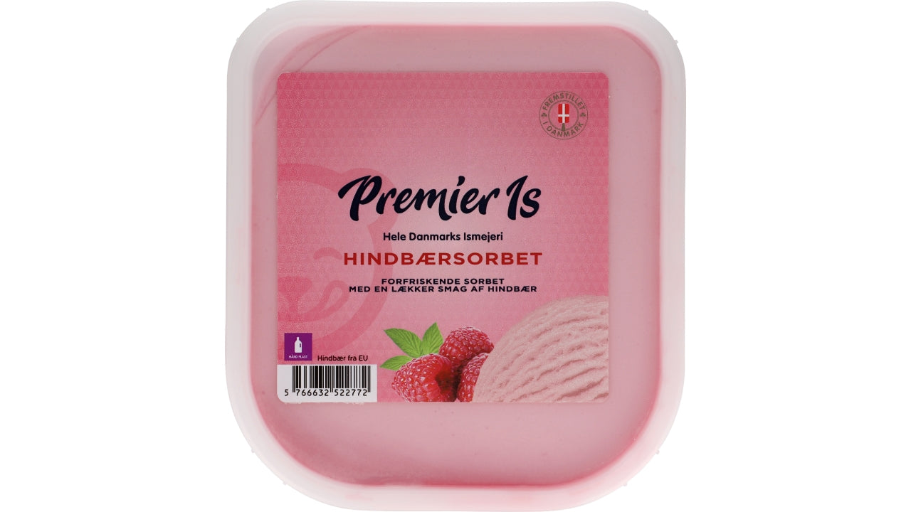 Hindbærsorbet is 2,2L