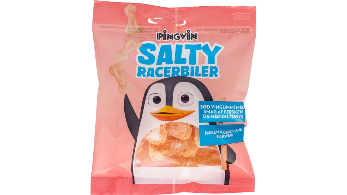 Toms salt racerbil med ferskensmag 110g