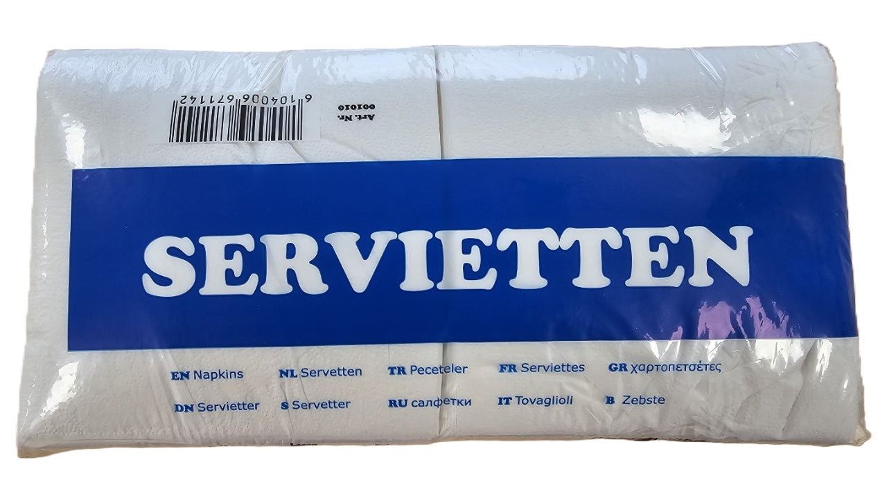 Serviet 33x33 1-lag hvid 400stk