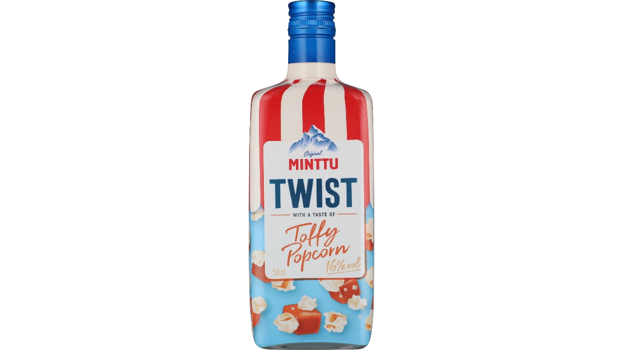 Minttu Twist toffy popcorn 16% 50cl