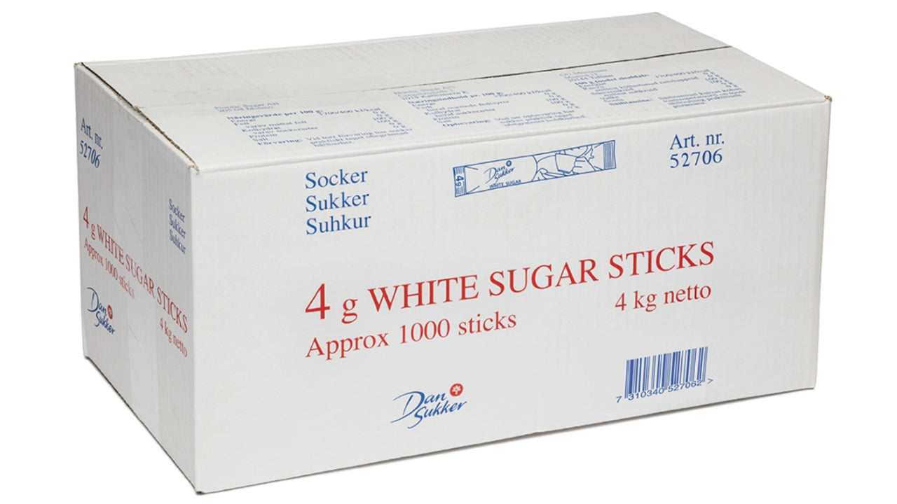 Sukker sticks hvid 1000x4g