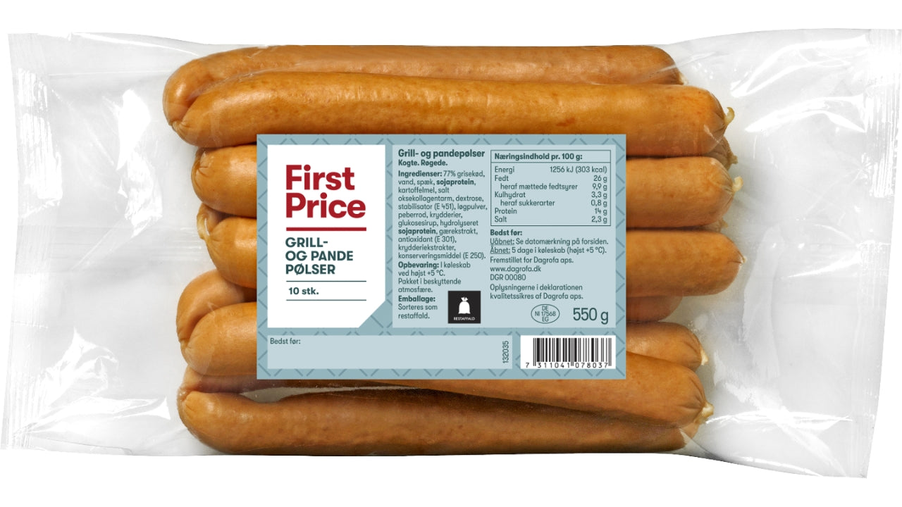 Grill-pandepølser 550g
