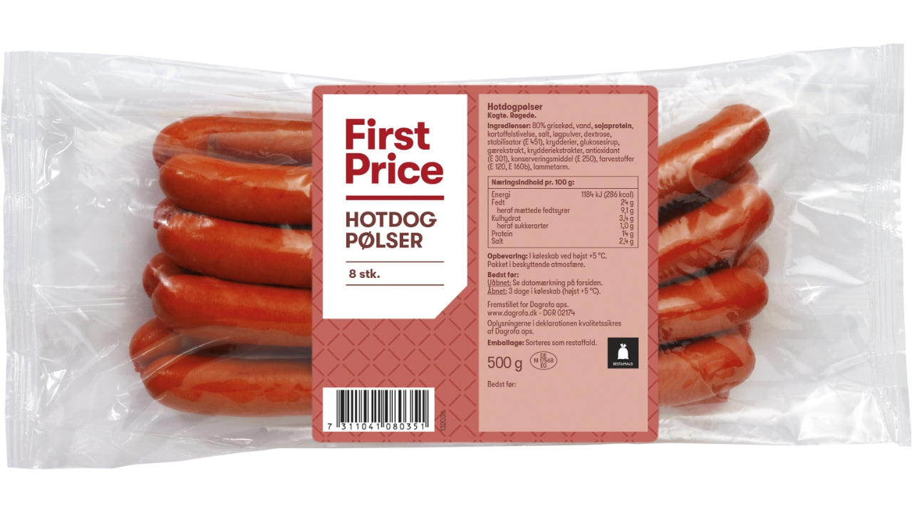 Hotdogpølser 500g