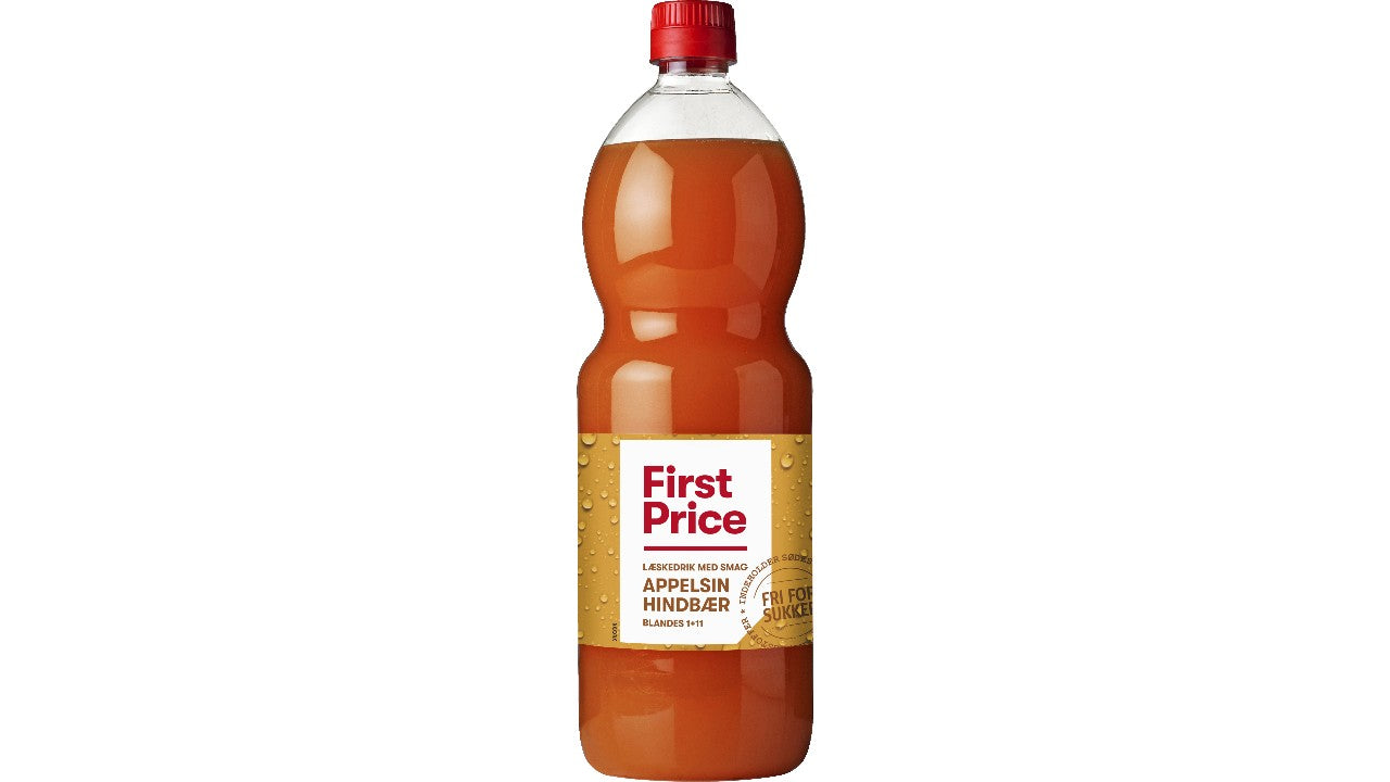 Appelsin/hindbær læskedrik 1L