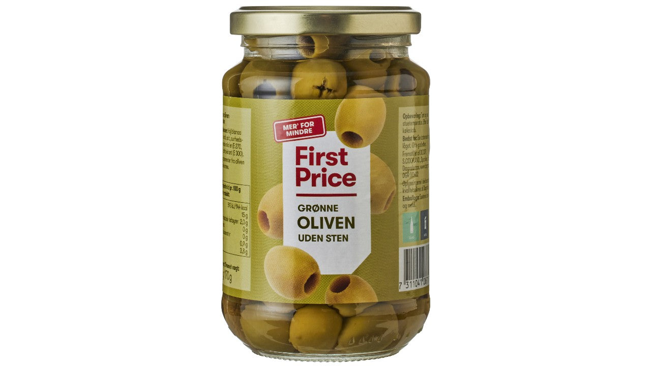 Oliven grønne uden sten 350g