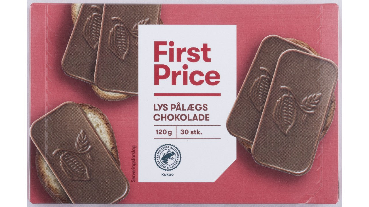 Pålægschokolade lys 120g