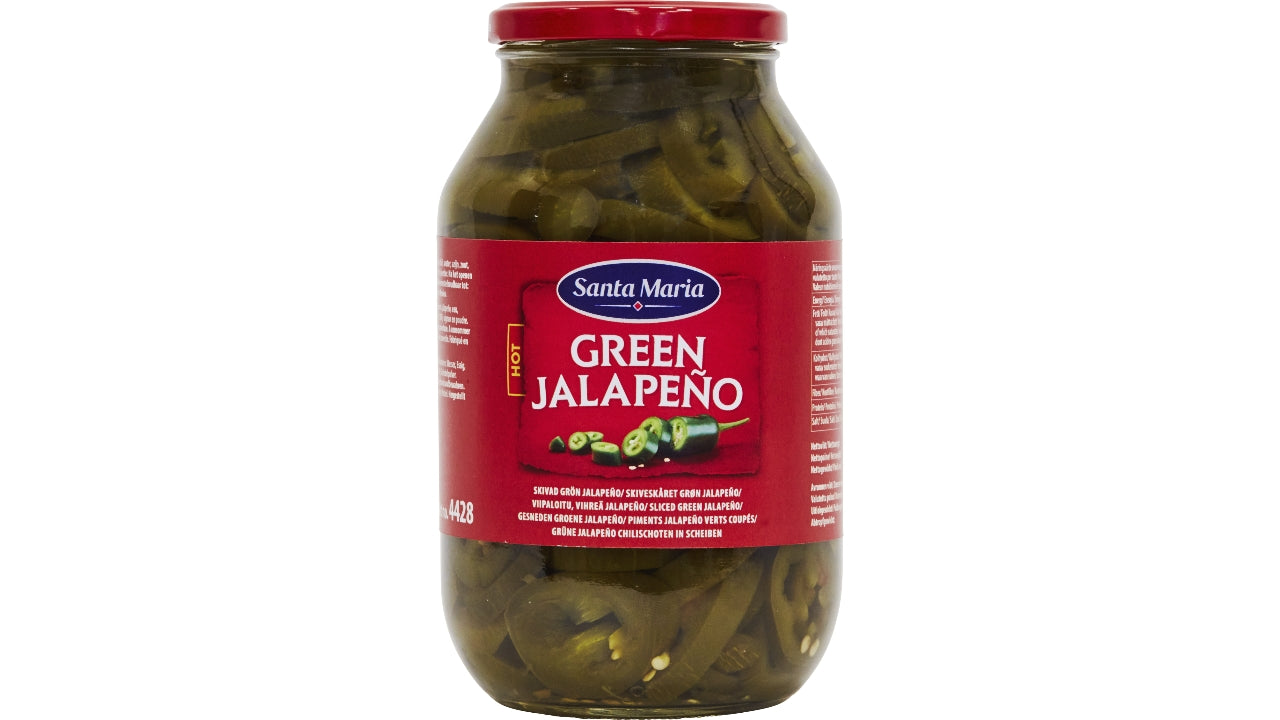 Jalapeño skåret grøn hot 900g