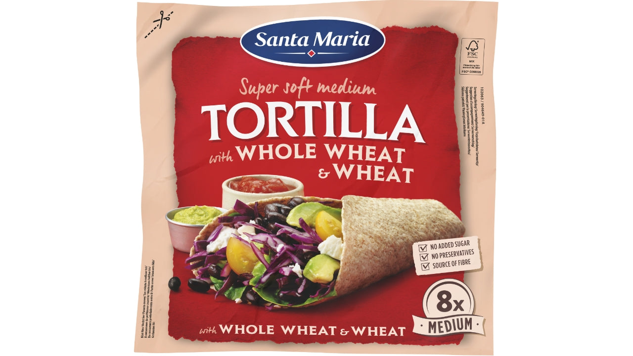 Tortilla fuldkornshvede 20cm 8stk