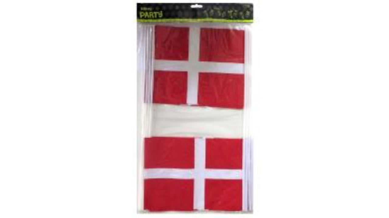 Flag Dannebrog A4 8stk på plastpind