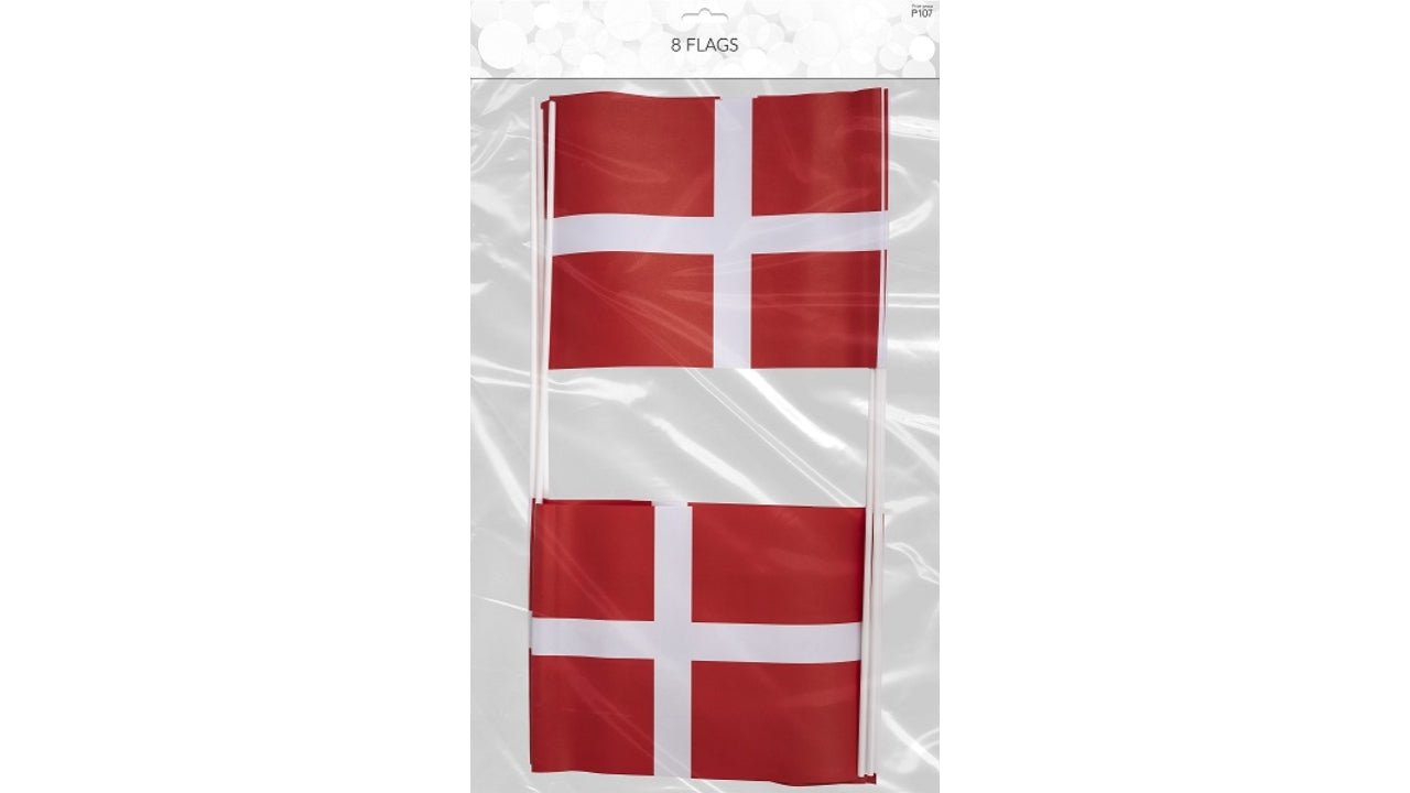 Flag Dannebrog A4 8stk
