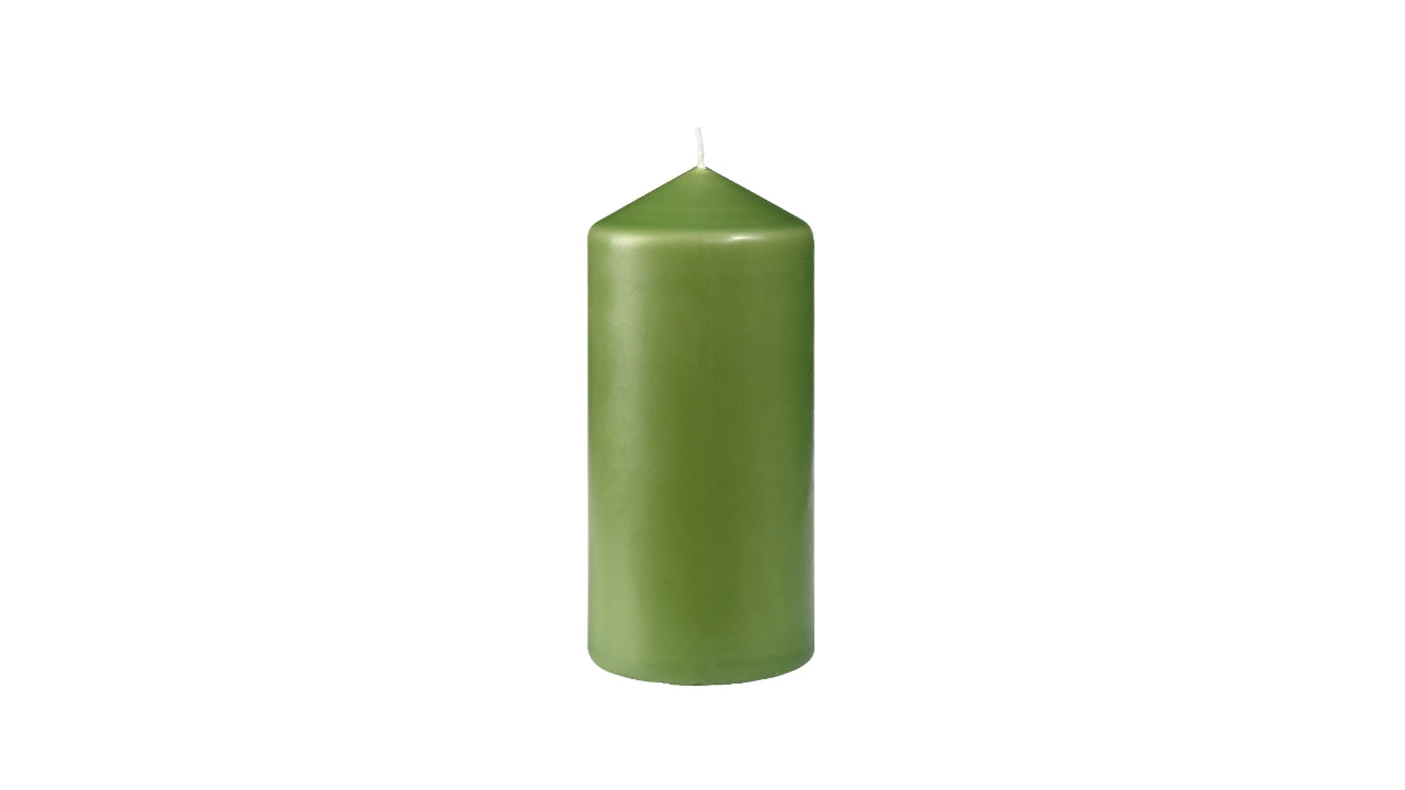 Bloklys leaf green 130xØ60mm 6stk