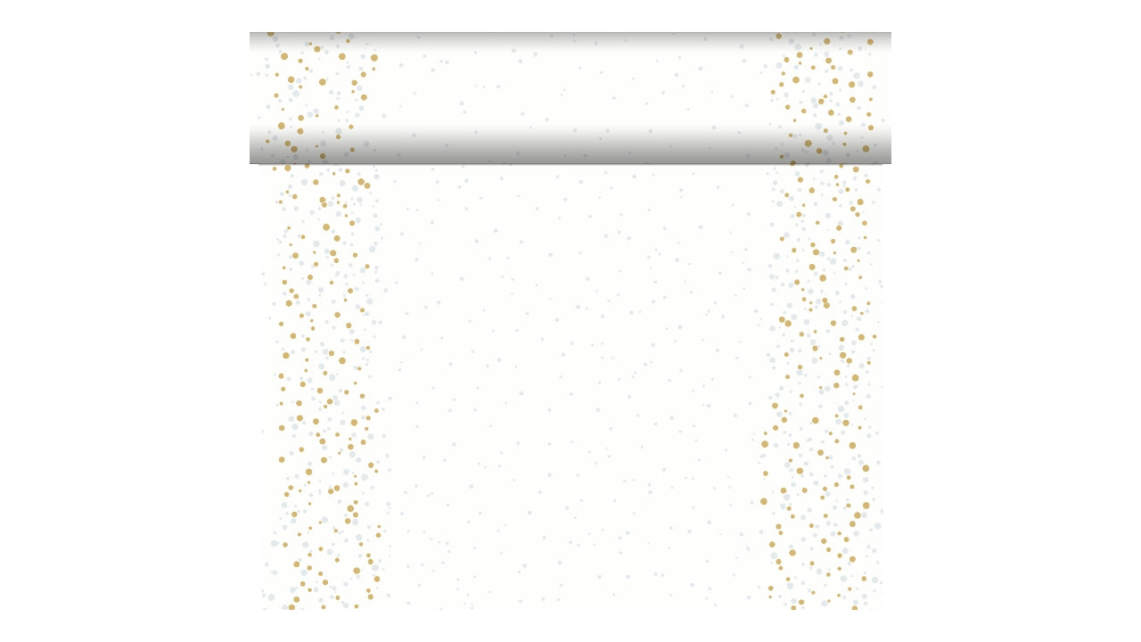 Kuvertløber golden stardust white