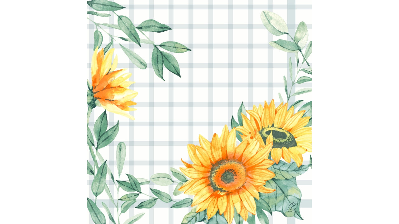 Serviet sunflower 40x40cm 60stk