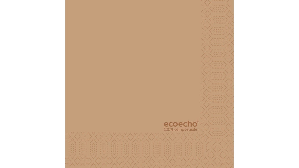 Serviet 2-lag natural brun 24x24cm 300st