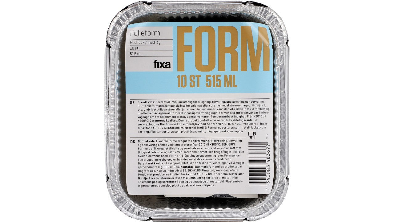 Aluform m/låg 515ml 10stk