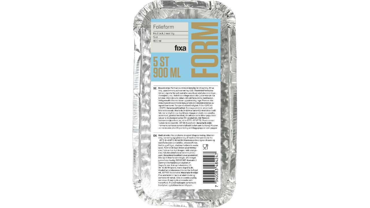 Aluform m/låg 900ml