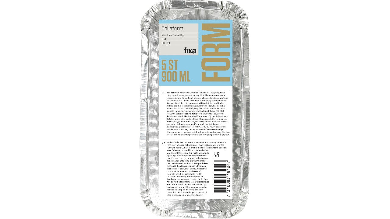 Aluform m/låg 900ml
