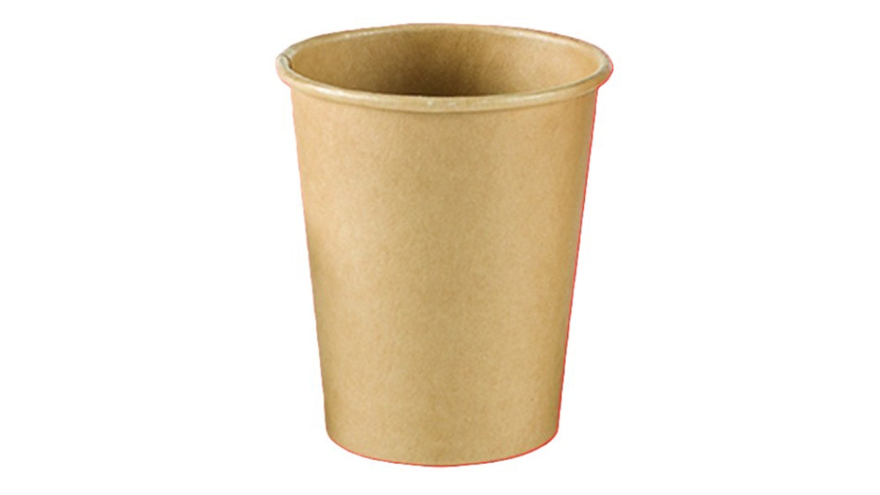 Kaffebæger Pap 25cl ubleget brun 50stk