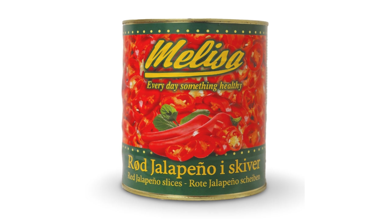 Jalapeños røde i skiver 2,8kg