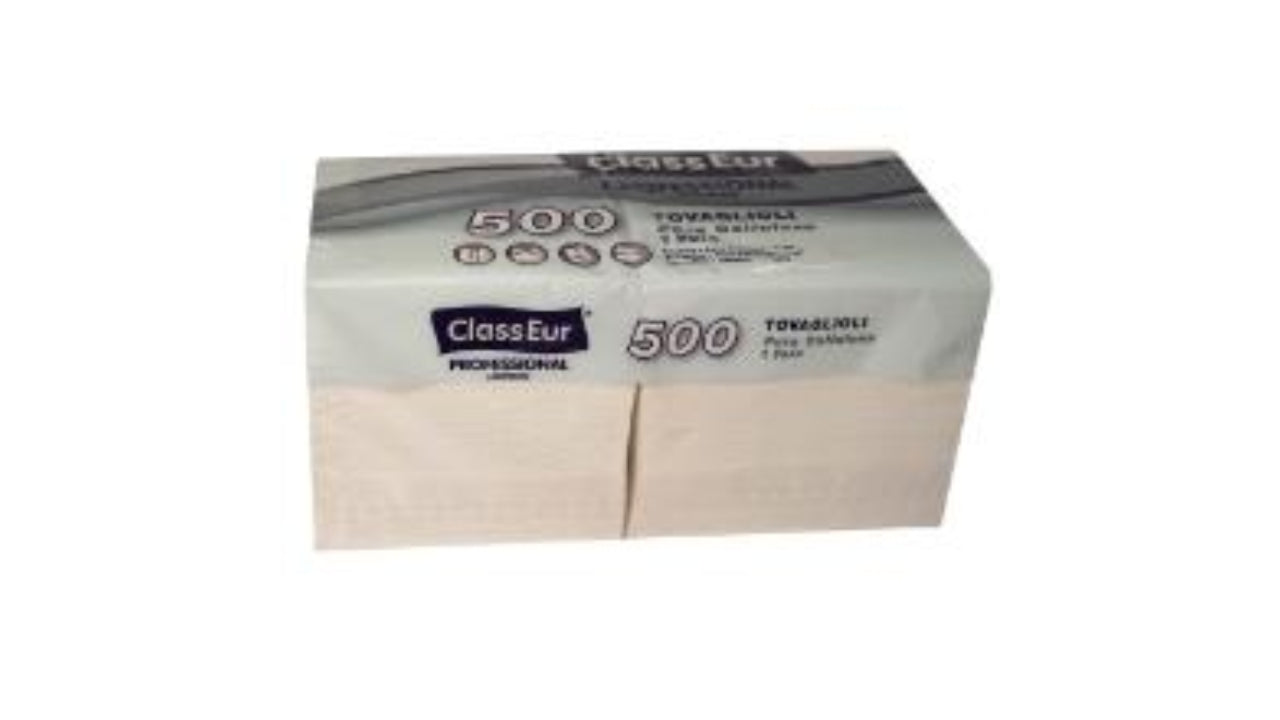 Serviet 33x33cm hvid 1/4 fold 500stk