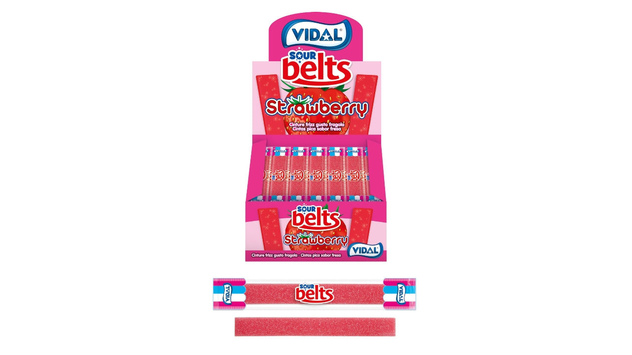 Sour strawberry belts 150x9g