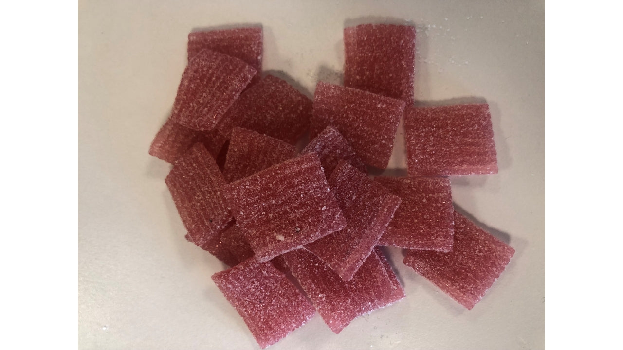 Mini sour strawberry belts 1kg