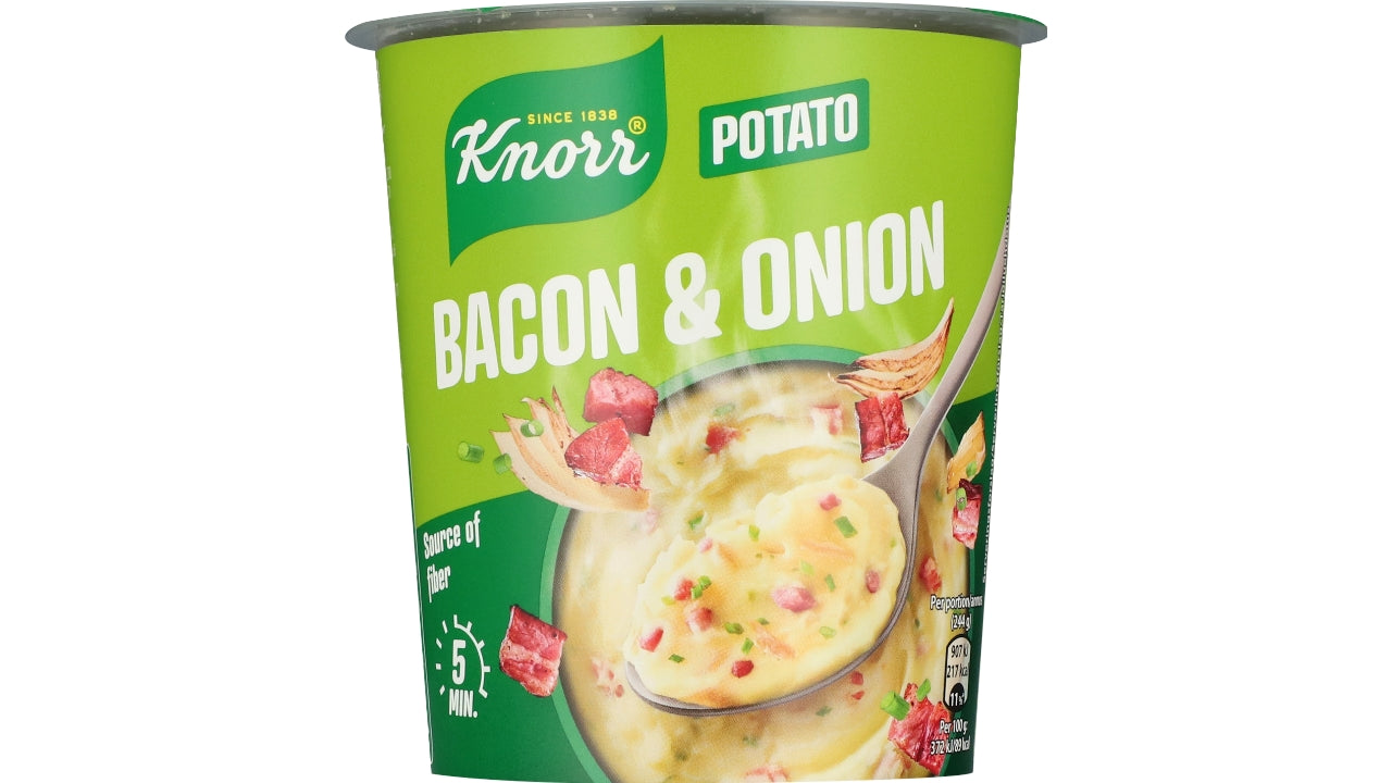 Kartoffelmos snack pot bacon/løg 51g