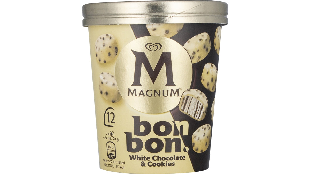 Bonbon hvid chokolade og cookie 12x17ml