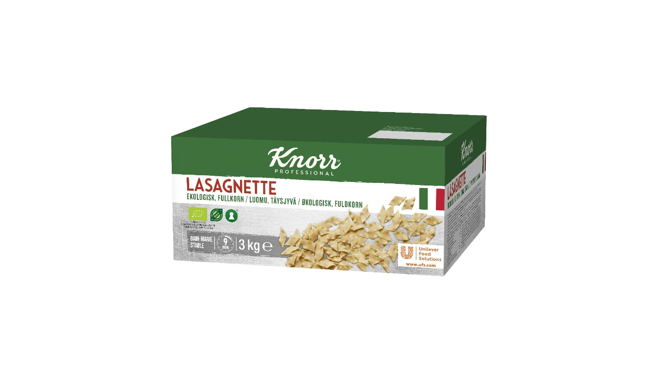 Øko Lasagnette fuldkornspasta 3kg