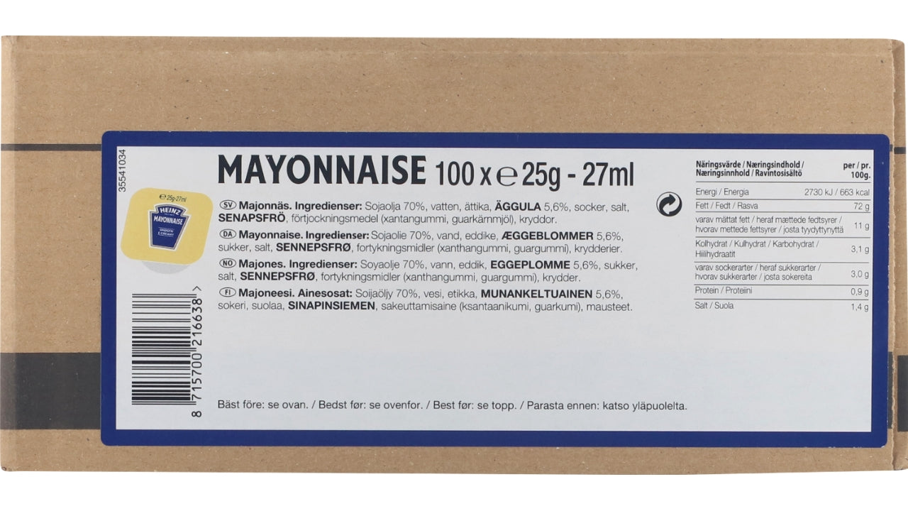 Mayonnaise dippots 100x25g