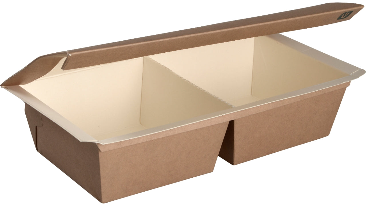 Take away boks 2-rums 550/550ml 165stk