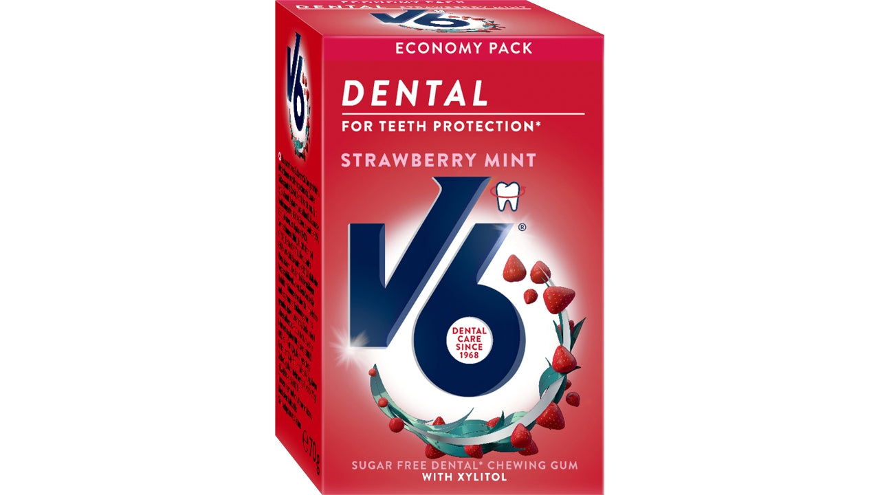 V6 Strawberry mint økonomi 12x70g