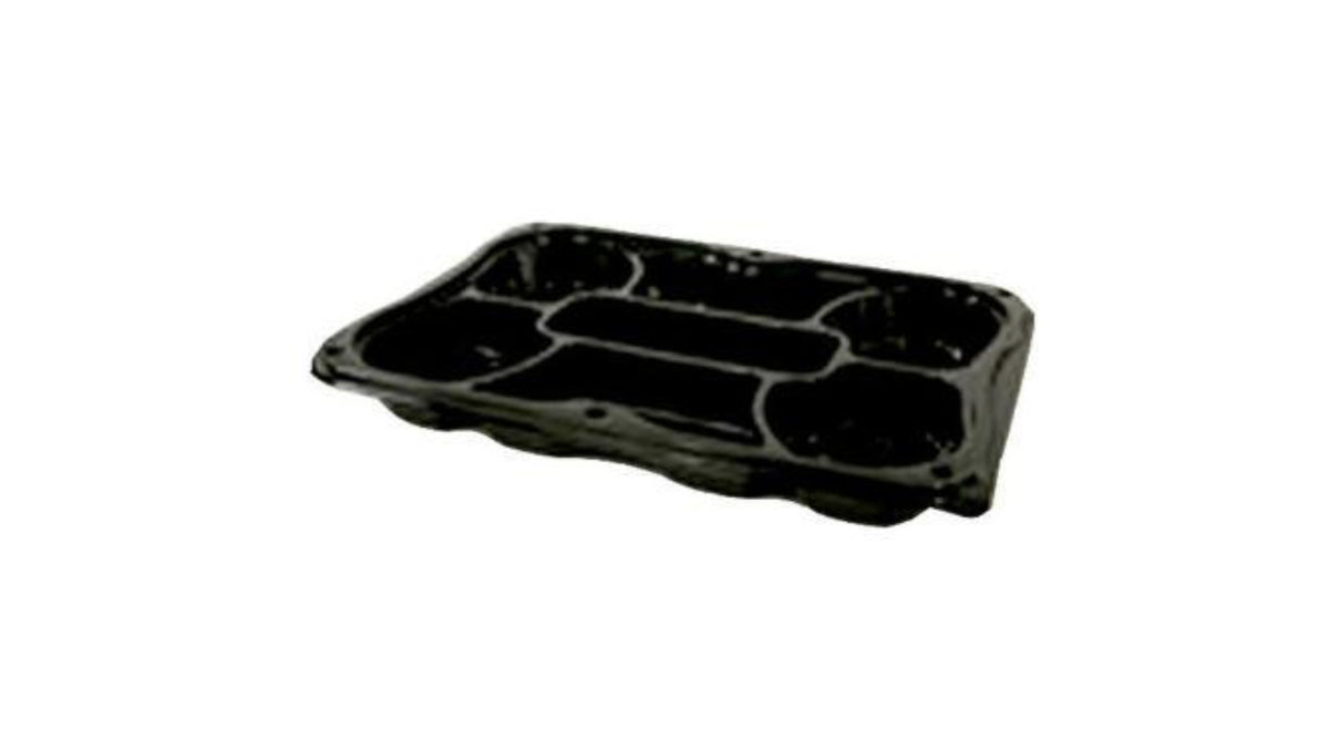 Plastbakke 7 rum m/løst låg sort 25stk