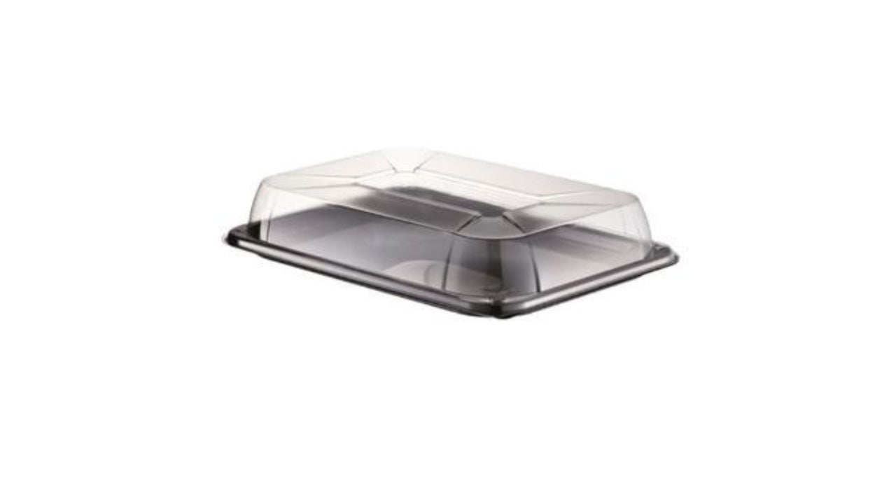 Fad plast sort firkantet 25stk PET