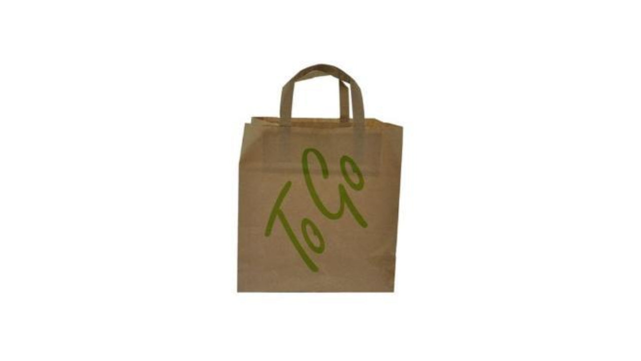 Bærepose 100stk papir med hank To Go 12L