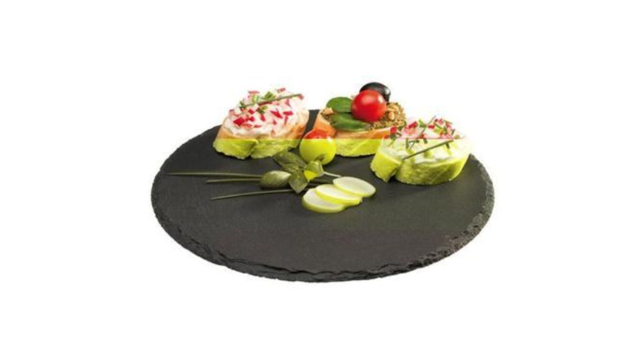 Serveringsplade skifer Ø22x0,4-0,7cm