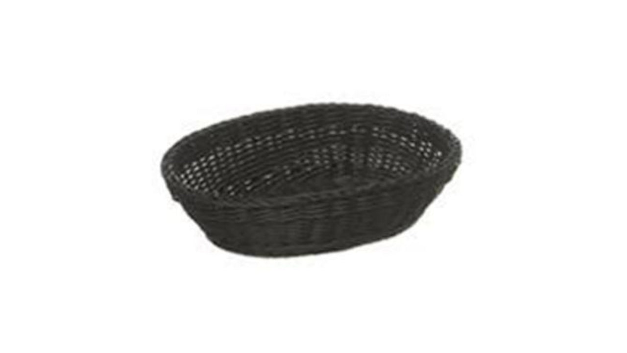 Brødkurv oval kraftig plastflet PP sort