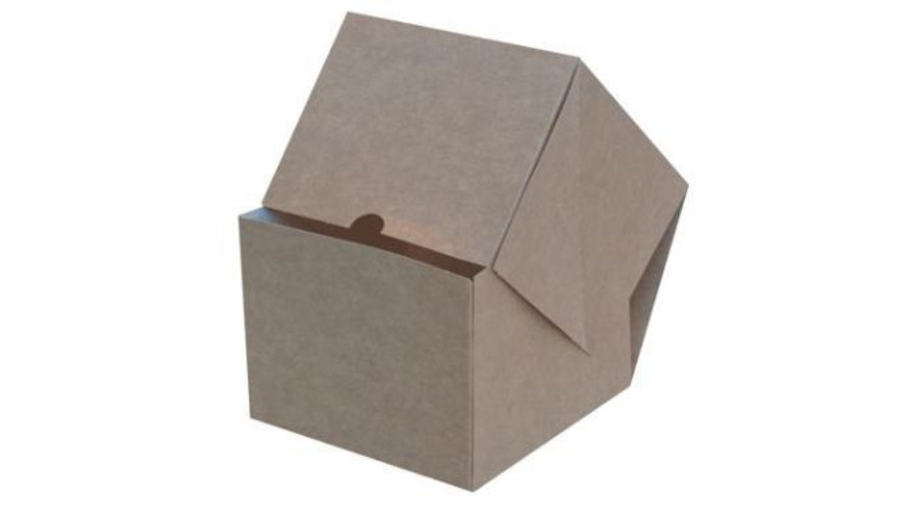 Burgerboks 135x135x105mm 4-punkt brun