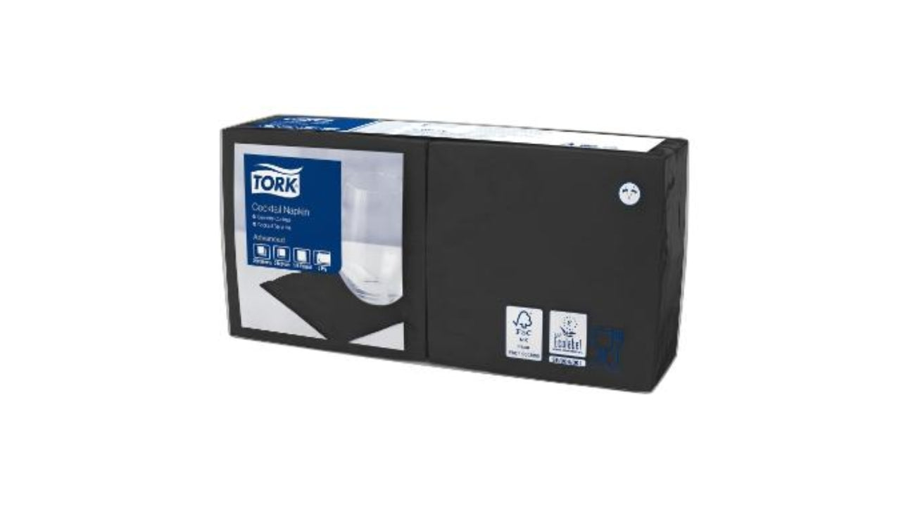 Serviet Tork 24x24cm 2-lag Sort