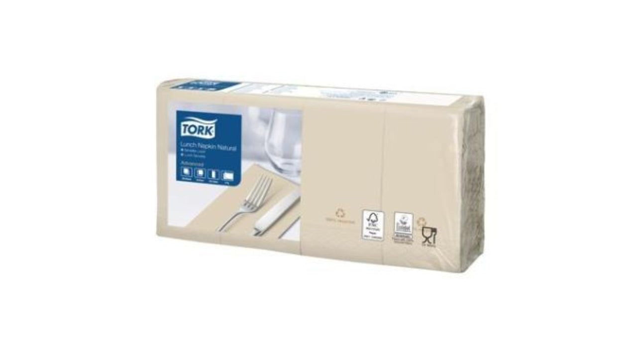Serviet 33x33cm 2-lag 1/8-fold Natur