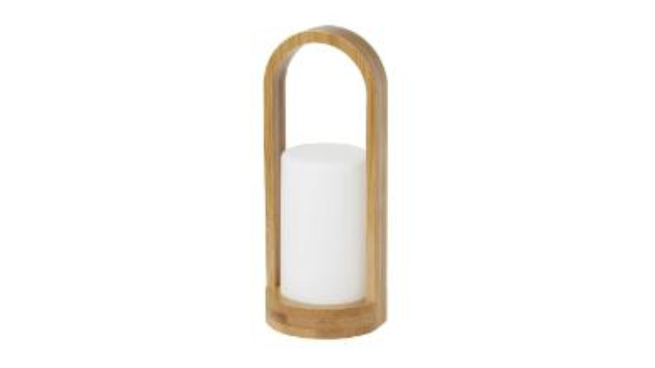 Led lysestage bamboo hvid 240x100mm