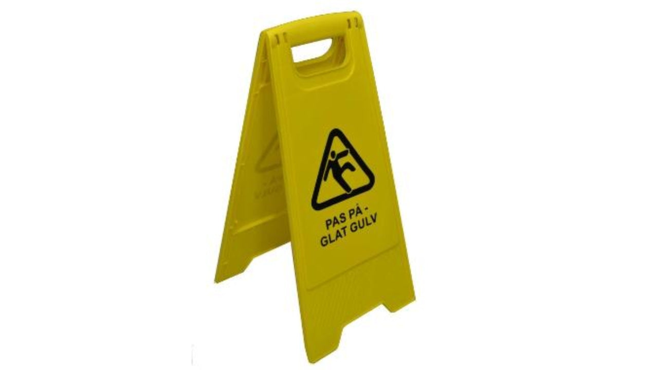 Advarselsskilt PAS PÅ - GLAT GULV