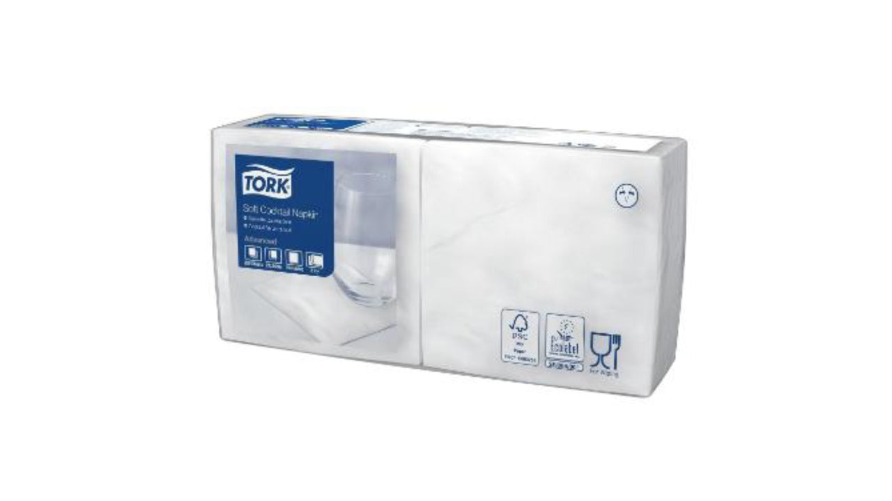 Serviet Tork 24x24cm 3-lag Hvid 200stk