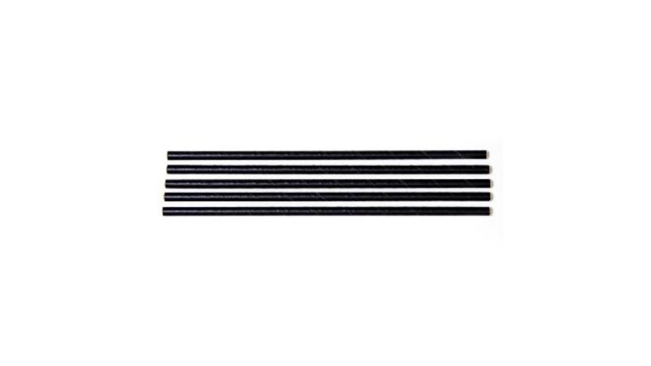 Sugerør Ø6x200mm 500stk u/knæk sort